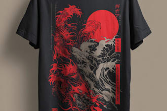 create a japanese style t shirts artwork