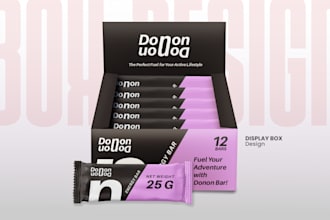 design food display box packaging for protein bars, and chocolate