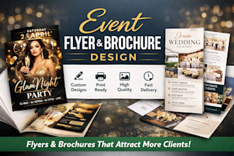 design event decoration rental services flyer and brochure