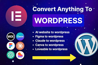 transfer clone or convert webflow, squarespace, wix, ai website to wordpress