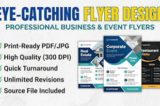 design professional flyer for business or events