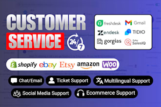 provide customer support service for ecommerce via live chat support and email