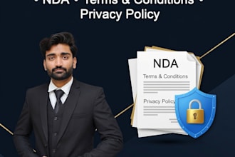 draft nda, terms and conditions, privacy policy and legal documents