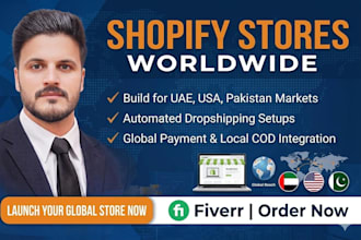 build a high converting shopify dropshipping store for uae USA or pakistan