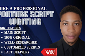 be your youtube video script writer video script writer