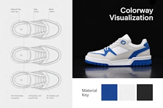 design custom footwear tech pack for sneakers, heels and boots for manufacturing