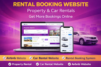 design rental booking website for property or car rental