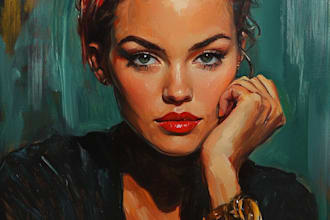 draw your picture like a digital oil painting portrait gift