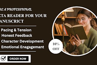 be your book beta reader, do beta reading and provide actionable feedback