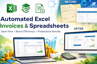 design, format automated excel invoice and professional business spreadsheet