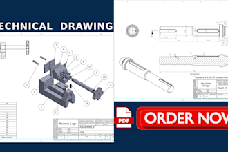 3d cad product design and 2d technical drawings for manufacturing