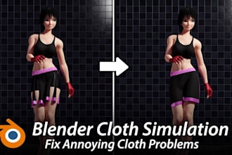 professionally rig and weight paint your mesh in blender with cloth simulation