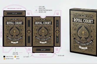 design card game box, tuck box dieline, packaging and booster pack design