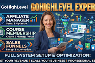 set up gohighlevel affiliate manager, course membership, and funnels