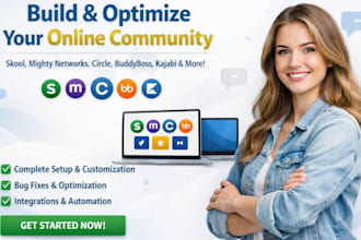 setup mighty networks, tribe, buddyboss, circle so, kajabi, community platforms