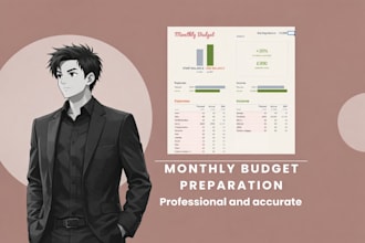 prepare professional and accurate monthly budget spreadsheet