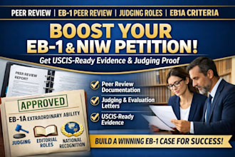 provide peer review invitations for eb1 eb2 and niw criteria