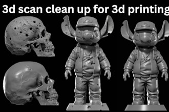 fix 3d stl file scan character product cleanup mesh clean edit for 3d printing