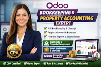 manage bookkeeping, ledger, and property accounting using odoo accounting