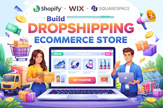 build shopify wix squarespace dropshipping ecommerce store