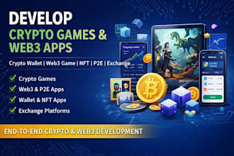 develop crypto game, crypto wallet app, web3 game, p2e game