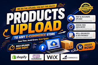 do product upload to your shopify, woocommerce and wix store