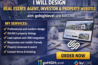design real estate agent investor property website with gohighlevel and kvcore