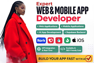 build mobile app and web app fast using rork ai, lovable and supabase developer