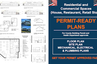 draw permit ready floor plans, mep for city and health approval