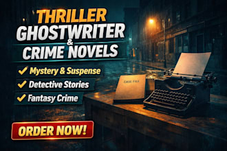 be your thriller ghostwriter crime novel or fantasy  crime script writing