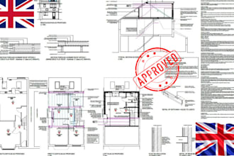 do UK building control drawings and beam calculations with detailed notes