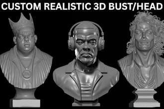 3d bust realistic face likeness head model 3d sculpture deisgn for 3d printing