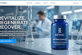 design peptide website redesign peptide ecommerce shopify supplement woocommerce