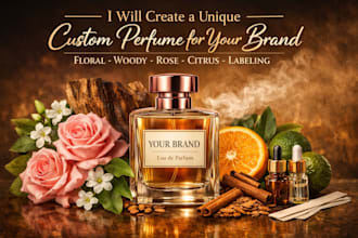 create a unique custom perfume for your brand floral woody rose citrus labeling