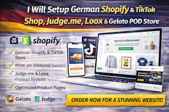 setup german shopify tiktok shop judge me loox shopify product review app gelato