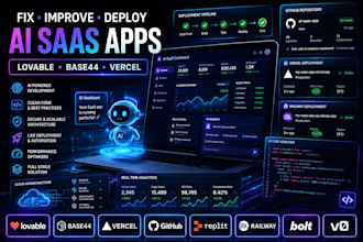fix, improve, deploy lovable ai saas base44 vercel github replit railway bolt vo