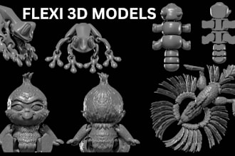 sculpt flexi action bjd articulated 3d toy movable joints models for 3d printing