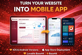 convert lovable base44 website to ios and android app with capacitor, supabase