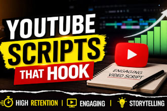 write engaging youtube scripts for cash cow and faceless channels