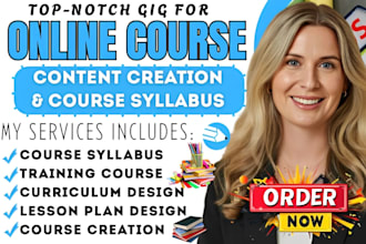create detailed course syllabus, lesson plans, and ppt for your training course