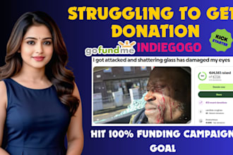 promote your gofundme, kickstater campaign to hit 15m wealthy donors and backer