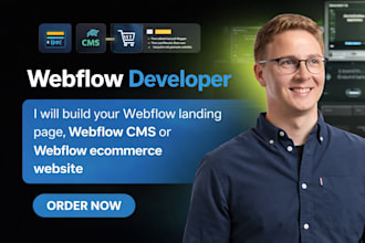 build your webflow landing page, webflow cms, or webflow ecommerce website