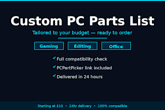 create a custom PC parts list for your budget