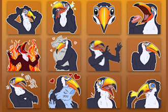 draw furry telegram stickers, discord animated stickers, nsfw furry sticker pack