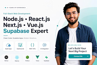 be your nodejs reactjs nextjs python and supabase developer