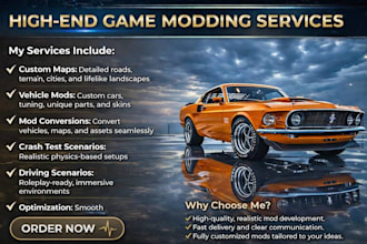 build high quaulity custom mods for beamng drive