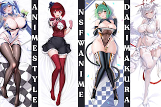 design custom dakimakura body pillow vtuber oc sfw fantasy art nsfw anime style
