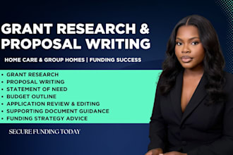 research grant, write proposal for home care, group home