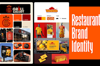 design restaurant brand identity for food, coffee, cafe logo brand menu branding