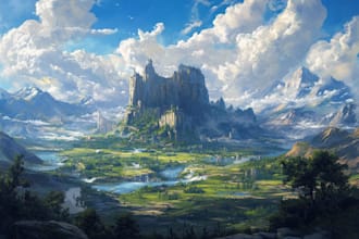 do fantasy landscape illustrations